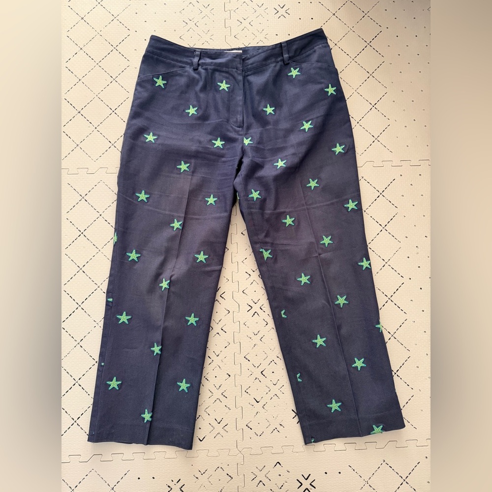 Clearance ❤️Lilly Pulitzer Starfish capri Pants Green and Turquoise Starfish